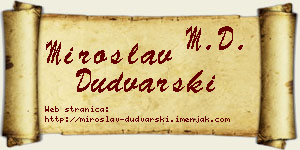 Miroslav Dudvarski vizit kartica